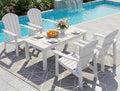 Stackable Set, 4 Chairs with 47in Table, All-Weather HDPE, 4 Stackable by nevilywood