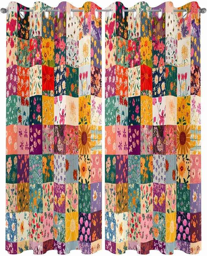 Vintage Flowers Outdoor Curtains - Image 2