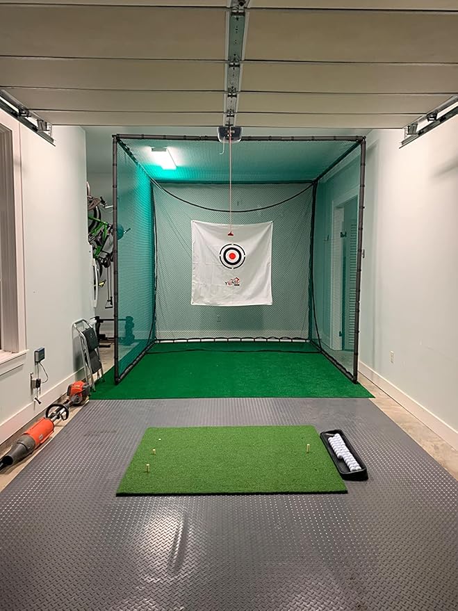 YUNIC Golf Driving Cage with Metal Frame - Choose Standard Hitting Target or Simulator Impact Screen