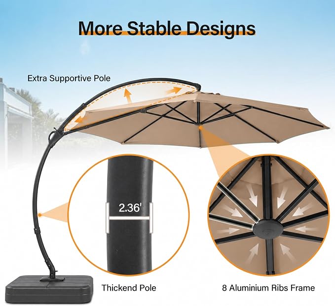 11ft Patio Cantilever Umbrella - Image 7