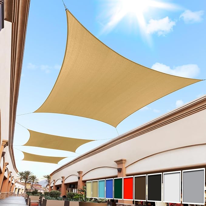 Royal Shade 7' x 19' Sand Beige Rectangle Square Sun Shade Sail Order to Make by RoyalShade