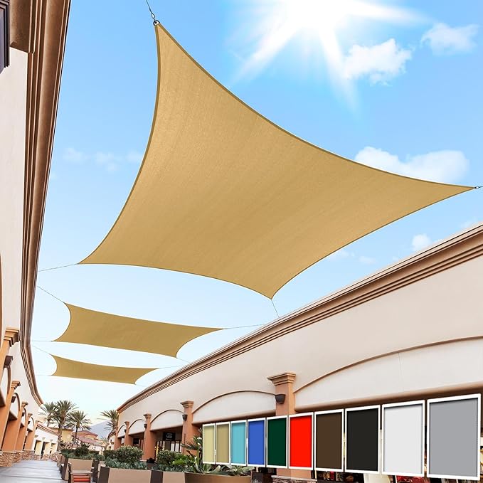 Royal Shade 12' x 16' Sand Beige Rectangle Sun Shade Sail Canopy Outdoor Patio by RoyalShade
