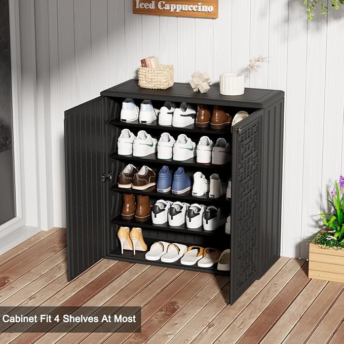 Outdoor Storage Cabinet Waterproof, Resin 62 Gallon Deck Box - Image 6