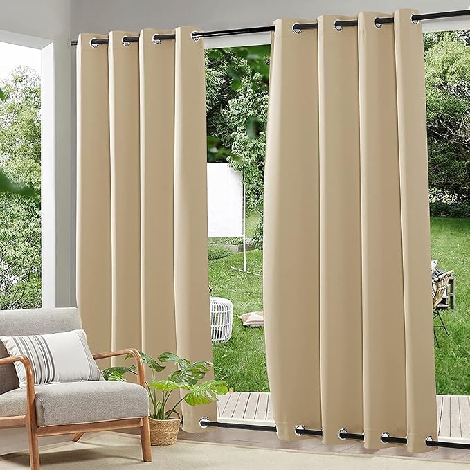 RYB HOME 2 Panels Outdoor Curtains by RYBHOME