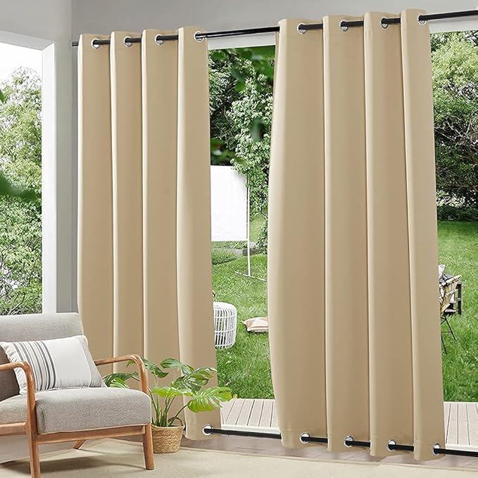 RYB HOME 2 Panels Outdoor Curtains by RYBHOME