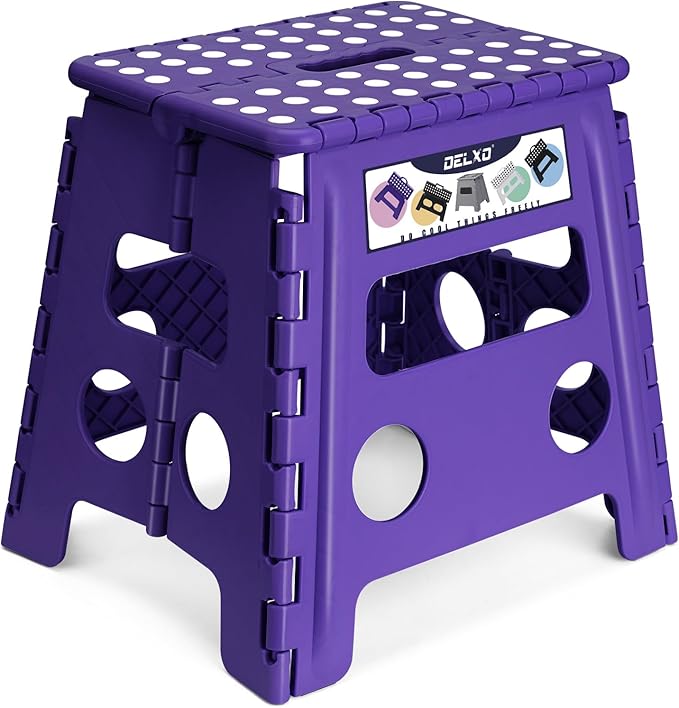 Delxo Folding Step Stool 13 Inch, 300 Lbs Step Stool by Delxo