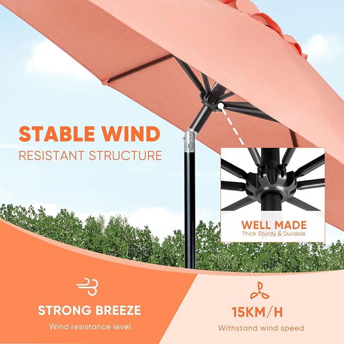 Tempera Patio Market Outdoor Table Umbrella - Image 5