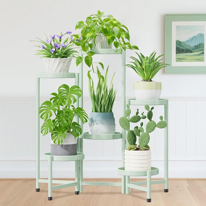iDavosic.ly Plant Stand Indoor Outdoor, 6 Tier Metal Corner Shelf, Folding by iDavosicly