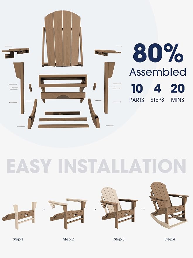 Adirondack Rocking Chair Set of 4 - Image 6