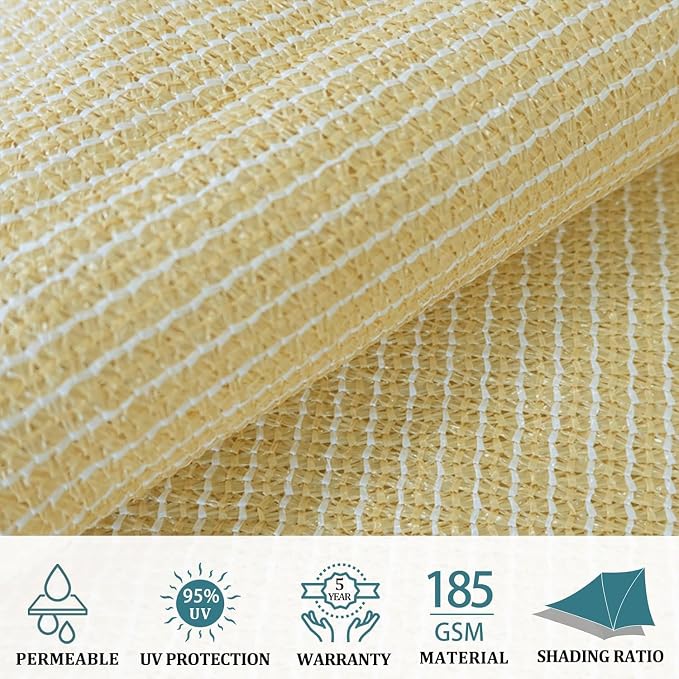 Shade&Beyond 9'x9' Sun Shade Sail Canopy Rectangle, UV Block Breathable Curved - Image 3