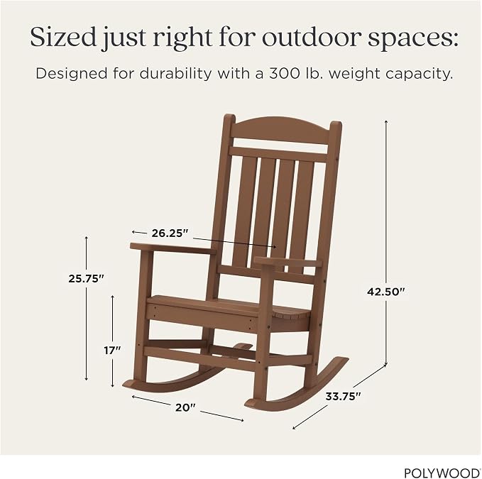 POLYWOOD Presidential Rocking Chair in Teak - Image 2
