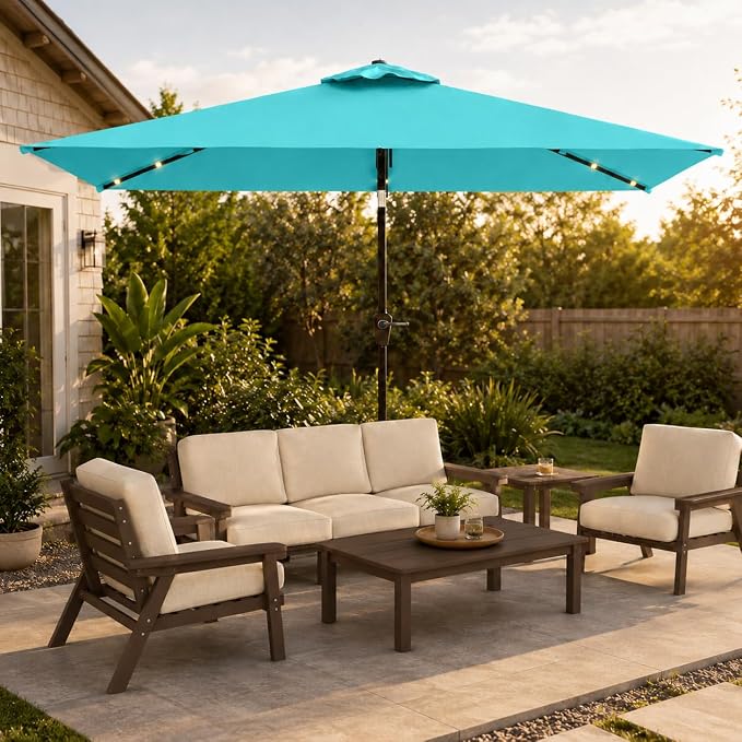 6.5 x 10ft Rectangular Patio Umbrella - Image 9