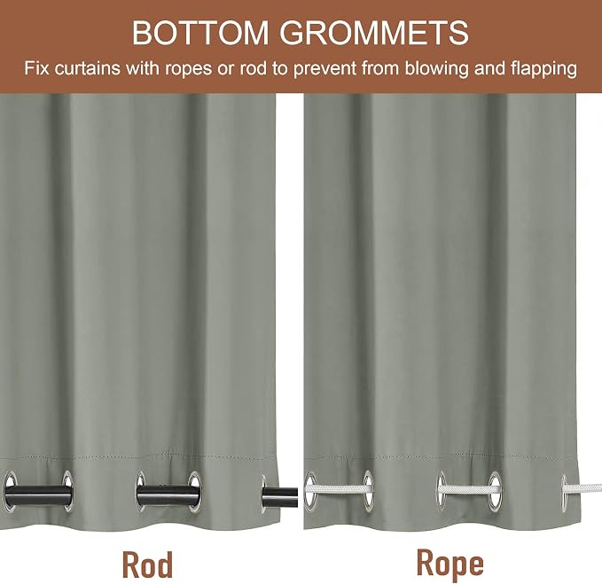 RYB HOME 2 Panels Outdoor Curtains - Image 3