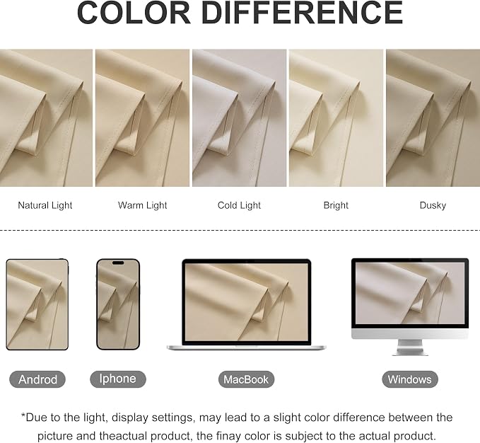 RYB HOME Outdoor Curtains for Patio Deck, Waterproof & Block Sunlight | Thermal - Image 8