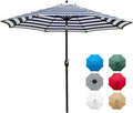 Sunnyglade 9' Patio Umbrella Outdoor Table Umbrella 8 Ribs Blue and White | 9Ft by Sunnyglade