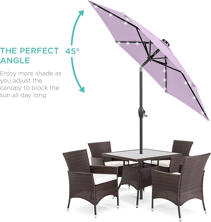 Best Choice Products 7.5ft Solar Umbrella LED Lighted Patio Umbrella, Table - Image 2