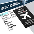 4 Pack Personalized Luggage Tags, Custom Engraved Aluminum Luggage Tags with Your Personalized Text, Waterproof Metal Name Tags with Steel Loop for Bags, Suitcase, Baggage, Backpack (Black, Large)