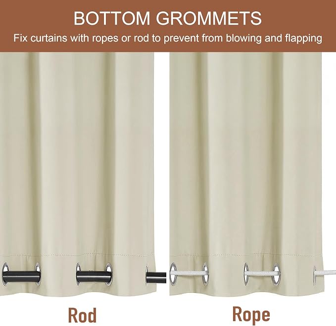 RYB HOME 2 Panels Outdoor Curtains - Image 3