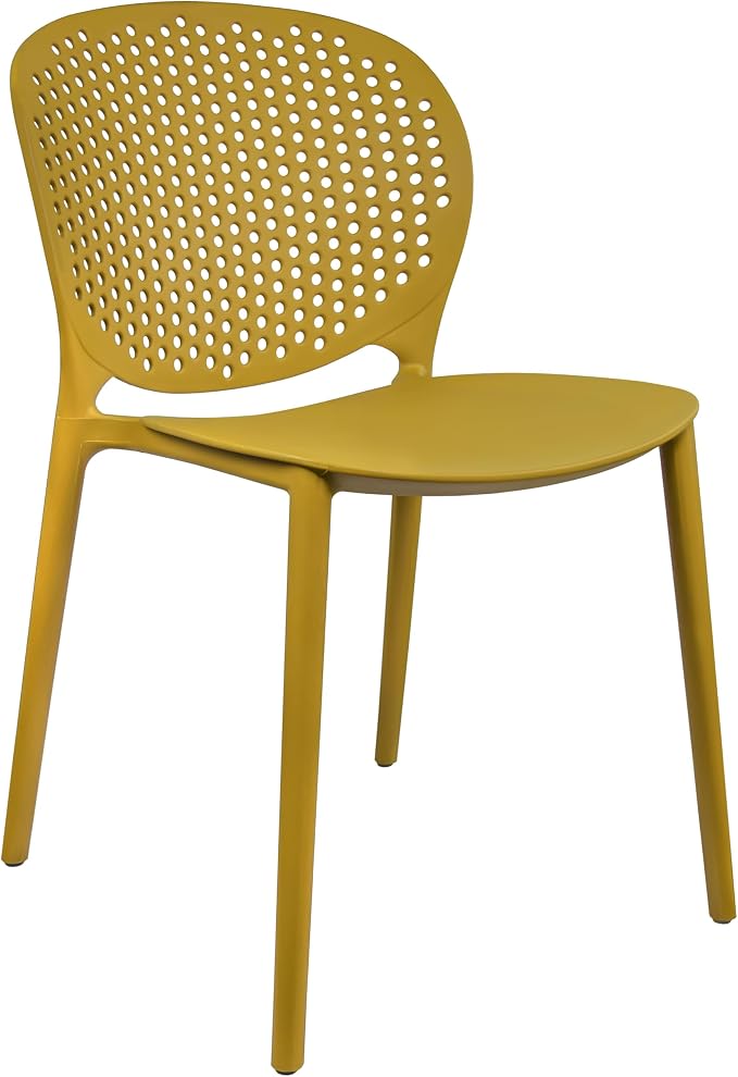 2xhome Set of 3 Patio Dining Chairs | Modern Stackable Outdoor Pool Side Chair - Image 5