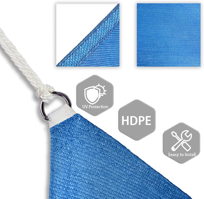 Patio Paradise 12' x 12' x 11'10" Sun Shade Sail Triangle Canopy, Permeable - Image 3