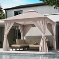 10'x10' Outdoor Gazebo, Metal Frame Heavy Duty Patio Canopy Tent Shelter by LAUSAINTHOME