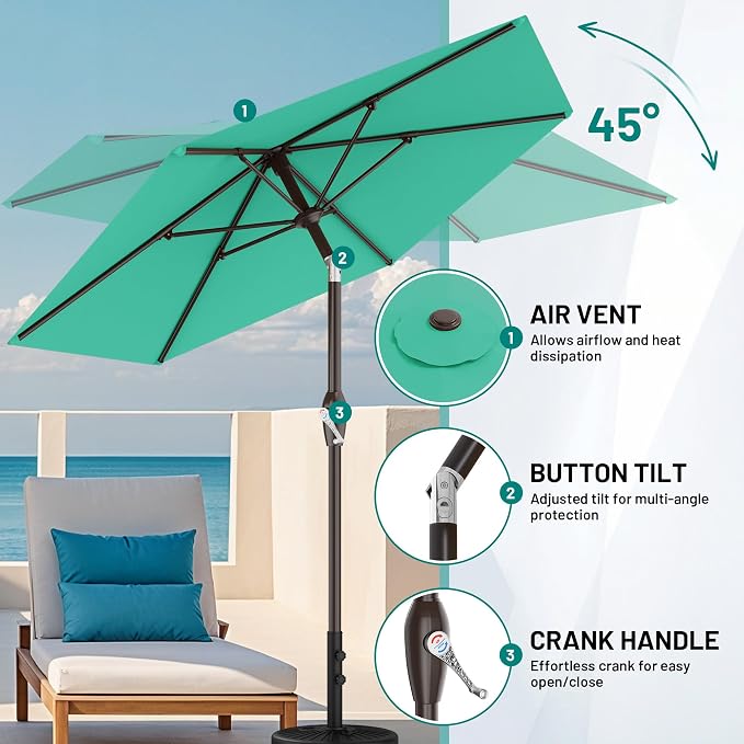 7.5FT Patio Umbrella Table Market Umbrella - Image 7