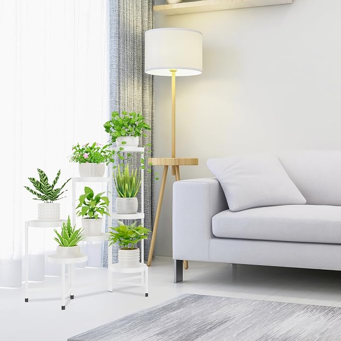 iDavosic.ly Plant Stand Indoor Outdoor, 7 Tier Metal Corner Shelf, Folding - Image 7