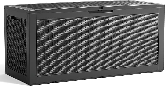 125 Gallon Outdoor Storage Box, Large Waterproof UV Resistant Deck Box by ASKPASS