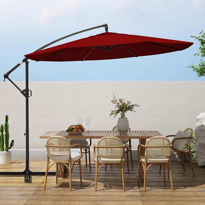 wikiwiki 10ft Patio Umbrellas Offset Outdoor Cantilever Hanging Umbrella by WikiwikiPatioUmbrellas
