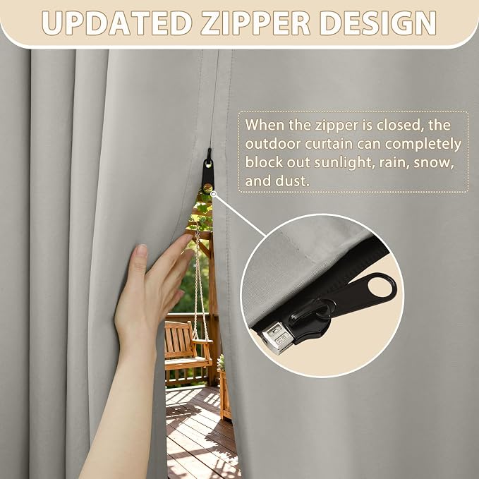 HDCAXKJ Waterproof Outdoor Curtains - Image 2