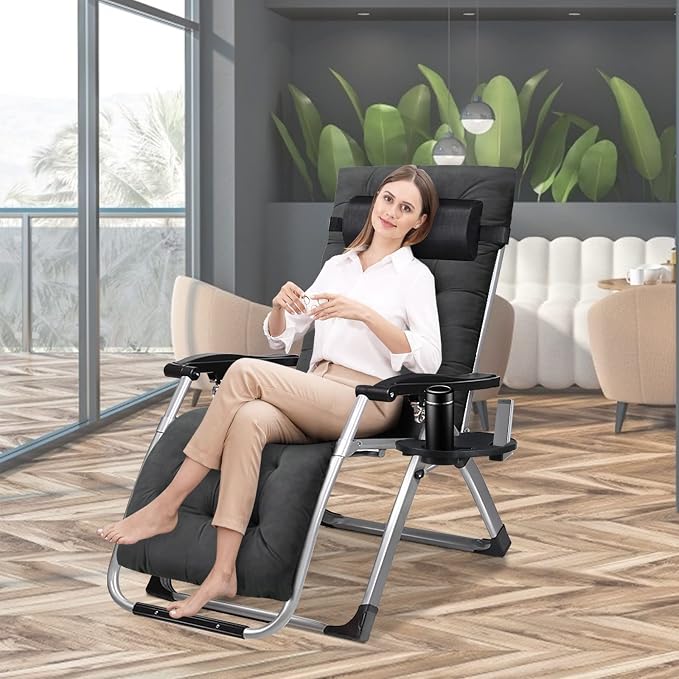 MOPHOTO Zero Gravity Chair, Outdoor Padded Lounge Chair - Image 2