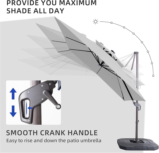 JZAC & QZYD 9x9 FT Cantilever Offset Patio Umbrella - Image 6