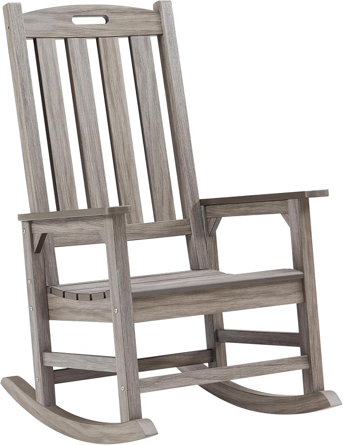 Oversized Outdoor Rocking Chair, HDPE Porch Rocker | High Back Rocking Chairs by PsilvamGardenFurniture