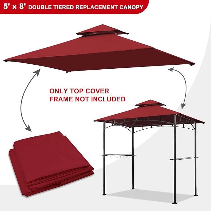 Eurmax USA High Performance Grill Gazebo Canopy Replacement Cover 5x8 BBQ - Image 3