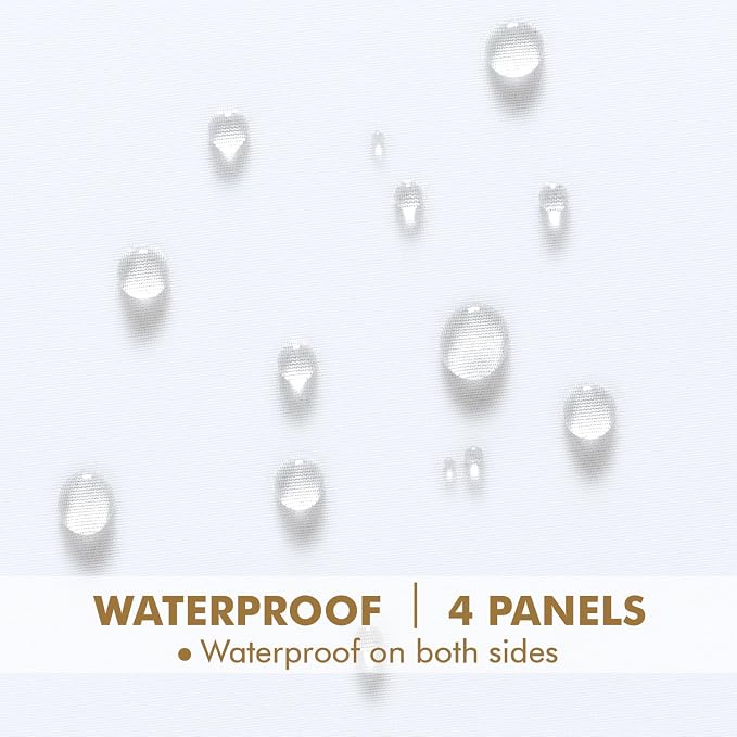 MIULEE White Outdoor Curtain for Patio Waterproof 4 Panels 54 x 90 Inch | - Image 3