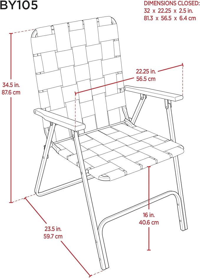 Garden Elements Folding Patio & Lawn Chairs – Steel Frame - Image 3
