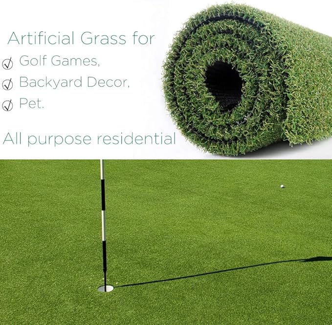 Pro Putting Green Golf Artificial Grass Turf 4FTX27FT， Indoor Outdoor Golf Training Mat, Synthetic Fake Grass for Baseball Football Gym Sports