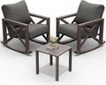 UDPATIO Rocking Chair Outdoor Oversized Metal Bistro Set 6.5" Cushion Grey | 3 by UDPATIO