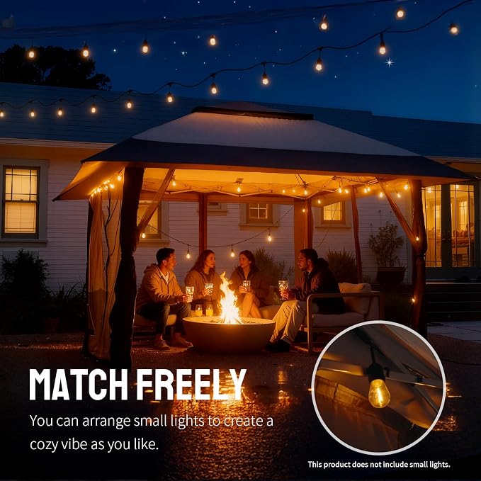 CROWN SHADES 11x11 Pop Up Gazebo, Outdoor Canopy Tent, One Push Instant Gazebo - Image 8