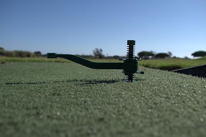 Golf Tee for Mat Adjustable Height with Flexible Arm for Driving Range, Backyard, Garage, Indoor Outdoor. Practice Device. Made in USA