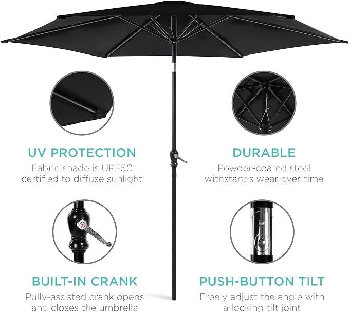 Best Choice Products 10ft Outdoor Patio Umbrella, Outdoor Table Umbrella - Image 5