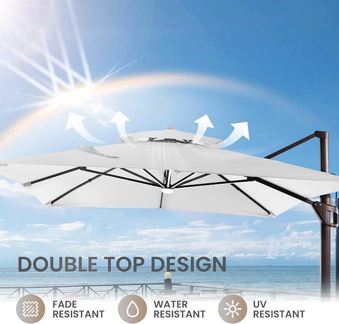 10 X 13 FT Cantilever Patio Umbrella Outdoor - Image 8