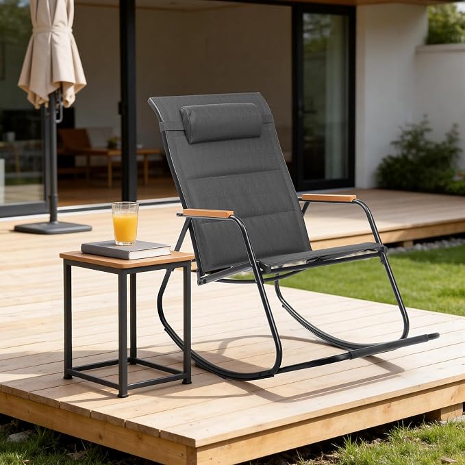 VINGLI Outdoor Rocking Chair, Textilene Mesh Patio Rocker, Outdoor Rocker - Image 2