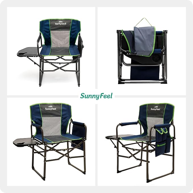 SUNNYFEEL Camping Directors Chair, Heavy Duty, Oversized Portable Folding Chair - Image 6