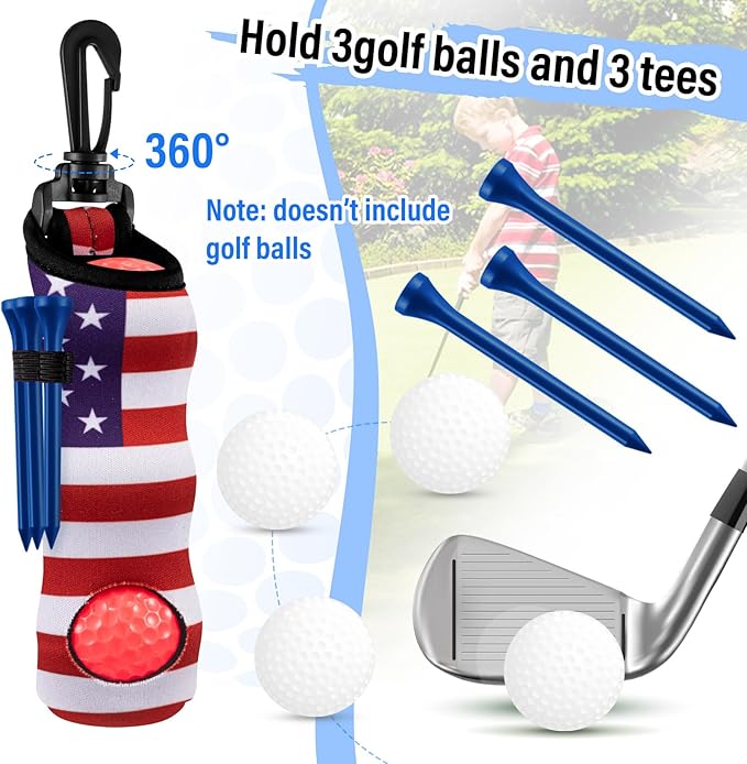 Liliful 12 Pcs Golf Accessories Kit, Include Golf Ball Bag with Hook Towel Tees Magnetic Ball Marker Divot Tool Cleaner Brush for Women Man Gifts