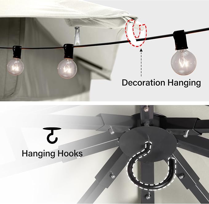 10'x12' Outdoor Gazebo, Heavy Duty Metal Frame Patio Canopy - Image 3