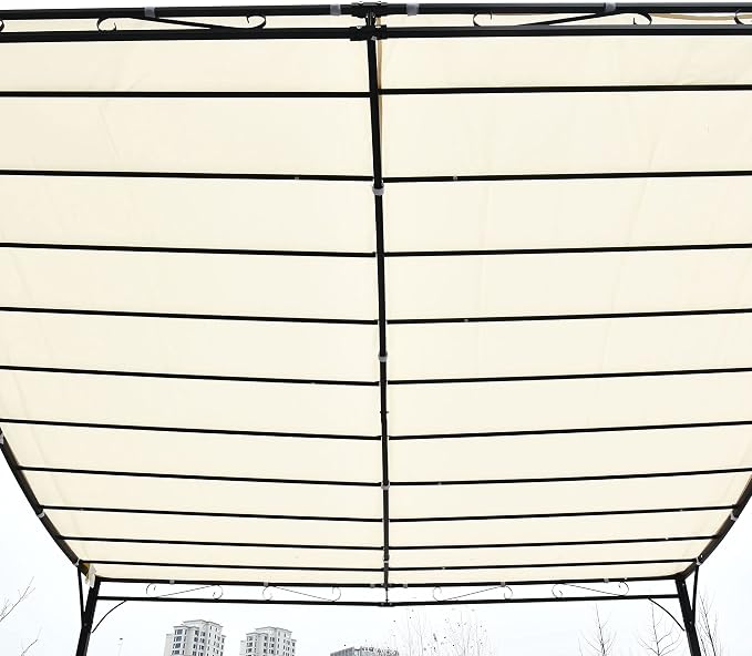 Outsunny 10' x 13' Steel Outdoor Pergola Gazebo Patio Canopy Cream White | - Image 8