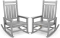 SERWALL Outdoor Rocking Chair Set of 2, Sliver Gray | 21.1" Widened Seat adds by SERWALL