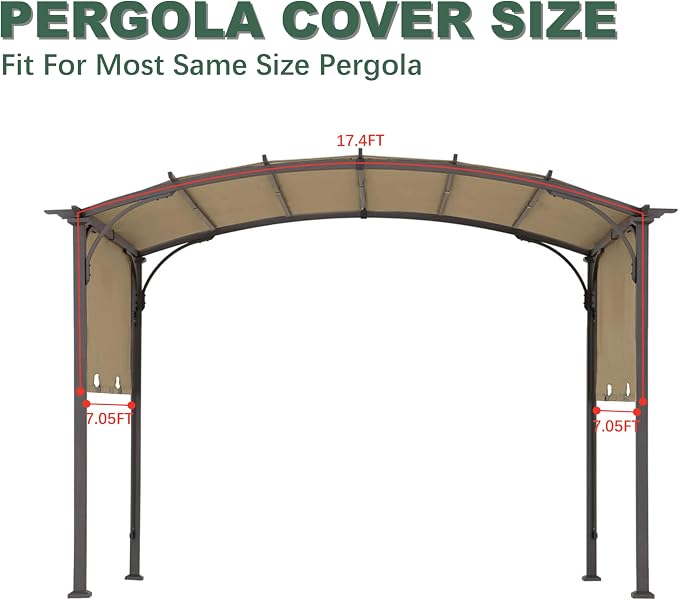 85" x 208" Universal Pergola Replacement Canopy Cover | Waterproof Shade Top - Image 6