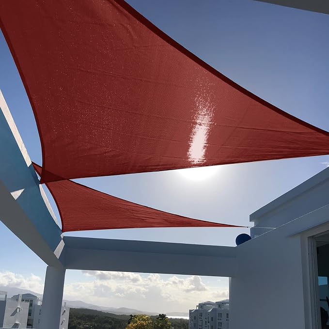 SUNNY GUARD Custom Size 6'x7'x9.2' Terra Red Sun Shade Sail Right Triangle UV by SUNNYGUARD
